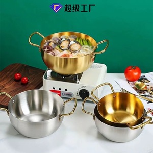 หม้อซุปอาหารทะเลสไตล์เกาหลี สแตนเลส ขนาด 2.1-4 ลิตร ใช้กับเตาแม่เหล็กไฟฟ้าได้ มีหูจับสองข้าง หม้อขนาดเล็กสำหรับใช้ในบ้าน - Product Image 4