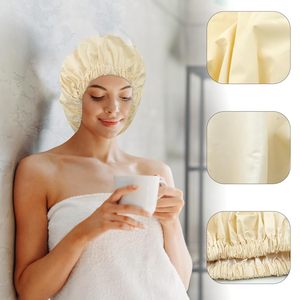 Gran oferta, gorro <span class=keywords><strong>de</strong></span> ducha <span class=keywords><strong>de</strong></span> <span class=keywords><strong>baño</strong></span> extra grande <span class=keywords><strong>de</strong></span> satén sólido, gorro <span class=keywords><strong>de</strong></span> <span class=keywords><strong>baño</strong></span> impermeable <span class=keywords><strong>de</strong></span> una sola capa con logotipo personalizado - Product Image 5