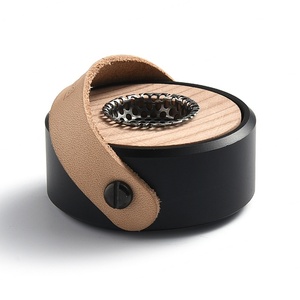 Diffuseur de parfum pour voiture en cuir noir rond miniature personnalisé de haute qualité - Product Image 4