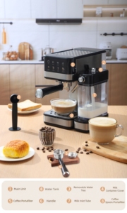 Espresso <b>Coffee</b> Maker <b>Machine</b> 20 Bar Pump Commercial Semi-<b>Automatic</b> Stainless Steel Household Car Use US Sale Semi-<b>automatic</b> Cof - Product Image 2