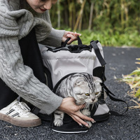 Vente en gros de sac de transport transparent respirant pour chat et chien, panier de transport, sac à dos