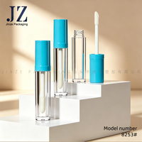 Tube de brillant à lèvres Jinze 4,5 ml, rond, rose, avec grand applicateur et pinceau épais