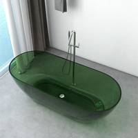 Baignoire élégante et moderne en résine transparente pour la relaxation dans la salle de bain |   Baignoire Spa Portable Autoportante Écologique avec Drain