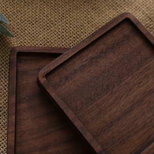 スクエアラウンド木製コースタークルミ木製パレットコースタードリンク用 - Product Image 5