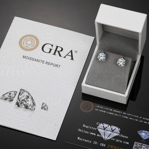 เครื่องประดับแฟชั่นทำด้วยมือ925เงินสเตอร์ลิง3<span class=keywords><strong>ง่าม</strong></span>ตัดเพชรโมอิสหรูหราต่างหูสตั๊ดเย็น - Product Image 4