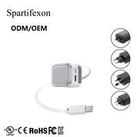 Chargeur Rapide 2026 Nouveau 35W AC USB-A/Type-C Nitrure de Gallium Câble Rétractable Charge Rapide pour Téléphones Mobiles Tablettes Ordinateurs