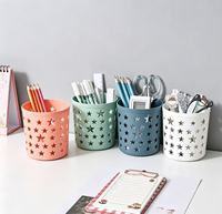 Porte-stylo en plastique Star Hollow, organiseur de bureau multifonctionnel pour fournitures de bureau, scolaires, cosmétiques et pinceaux de maquillage, usage quotidien