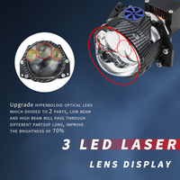 Bon prix 160w 3 laser bi led projecteur voiture led phare lentille 50000lm 3 pouces projecteur lentille