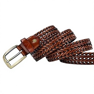 Ceintures en cuir de vachette faites à la main BS INTERNATIONAL NA34, boucle carrée en acier massif, écologiques, robustes, légères, imprimées, décontractées - Product Image 5