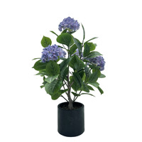 Künstliche Hortensie Grünpflanze im Topf Blumenbaum Dekoratives Stück für Wohnzimmer
