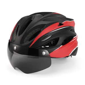 New Adult One-Piece Plastic Magnetic Windshield Cycling Helmet for Men and Women for Mountain Bike Outdoor Sports