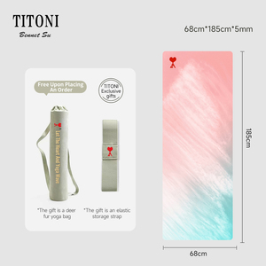 <span class=keywords><strong>TITONI</strong></span> 100% écologique tout matériau naturel Extra Large tapis d'entraînement exercice livraison directe tapis de Yoga personnalisés avec sangle - Product Image 6
