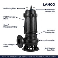 Pompe de dragage submersible QW WQ à haut débit en acier inoxydable et fer, 8-20 pouces, 75-1200 kW, haute pression, pour le contrôle des inondations et le dragage fluvial