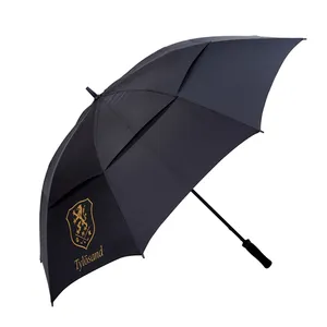 Guarda-chuva de golfe grande tamanho 64 polegadas, à prova de vento com impressão de logotipo
