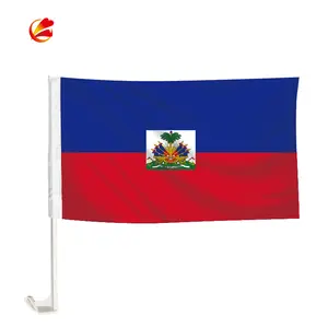 Groothandel Goedkope Custom Made 100% Polyester Outdoor Haïtiaanse Auto Vlag Voor Venster