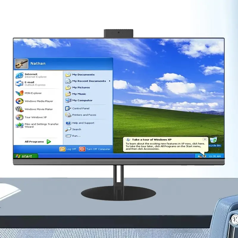 OEM komputer Desktop All in One, komputer Desktop 12 Core I5 I7 Aios 24 inci i7-1280P All-in-One RAM 16GB SSD 512GB semua dalam satu komputer