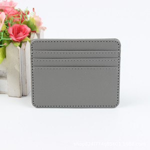 Slanke PU Lederen Creditcardhouder Effen Kleuren Kunstleren Kaarthouder Portemonnee Heren Dames 4 Vakken Zak Portemonnee Aangepast Logo - Product Image 6