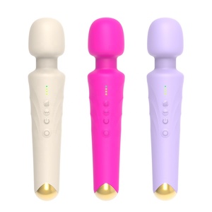 Massaggiatore a bacchetta Beige viola rosa caldo nero portatile ricaricabile USB senza fili di alta qualità per le donne - Product Image 1