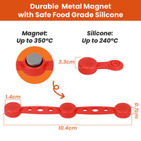 Penjepit Penggorengan Udara Tahan Panas yang Dapat Digunakan Kembali dengan Gesper Magnetik dan Struktur Silikon Lembut, Klip Penahan Kertas untuk Penggunaan Memasak di Rumah