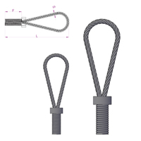 Élingues de boucle de levage filetées par câble métallique d'acier inoxydable boucles de levage de fil de fil pour la construction
