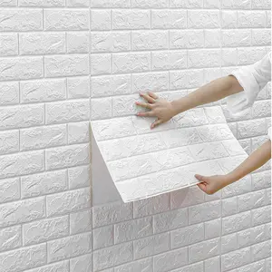 China Fabrikant Multi-Kleuren Zelfklevende Foam Baksteen 3D Behang Muursticker Voor Thuis Wanddecoratie