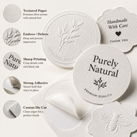 Étiquettes en papier texturé personnalisées, autocollants avec logo en relief, étiquettes adhésives de qualité supérieure pour bougies, boîtes cadeaux, emballages OEM