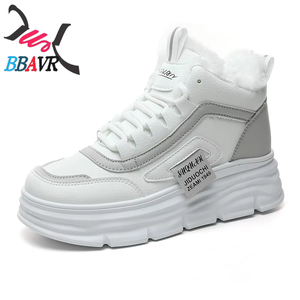 W3630 Nuevas Botas de Media Pantorrilla con Cordones y Borlas, Impermeables, con Forro de Felpa para Invierno, Diseño de Parches, Calzado Deportivo Casual - Product Image 1