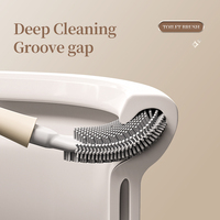 Nouveau design de brosse de toilette murale ménage sans angle mort brosse de nettoyage de toilette à long manche brosse de nettoyage de salle de bain