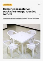 Ensemble de table et chaises de restauration commerciale Xupeng, chaises de salle à manger en plastique avec accoudoirs, table de salle à manger de style barbecue