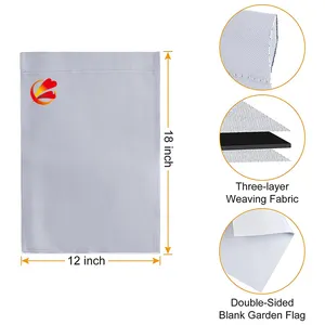 12x18 inches White Blank Garden Flags DIY Lawn Polyester Banners Flag Polyester Plain White Lawn Flags Banners for Decoration