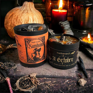 <span class=keywords><strong>Bougies</strong></span> d'aromathérapie à la cire de soja d'Halloween personnalisées et écologiques décorations de foin de citrouille à combustion longue pour la décoration de la maison des vacances - Product Image 4