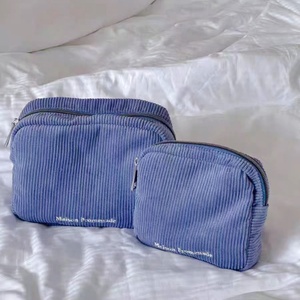 Travel Corduroy Printed Cosmetic <b>Bag</b> Cotton Soft Eco-friendly <b>Makeup</b> <b>Bags</b> Custom Logo Embroidery Toiletry <b>Bag</b> for Women Men - Product Image 2