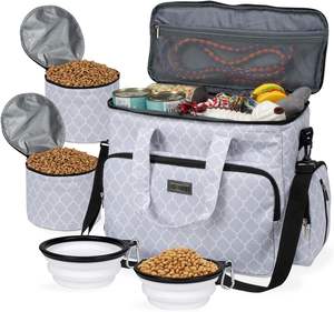Free sample Dog Travel Bag, Travel <b>Pet</b> Bag Organizer, Dog <b>Food</b> Travel Bag with <b>Food</b> <b>Container</b> and Bowls - Product Image 6