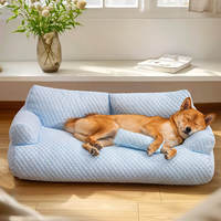 Vente en gros de glace en soie chat chien lit de refroidissement lavable chien canapé-lit pour petits chiens moyens grands chiens été dormir frais glace lit en soie