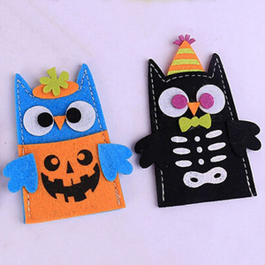 Poupée de doigt en feutre de sorcière hibou Boo pour Halloween, jouets pour enfants, décorations d'Halloween - Product Image 3