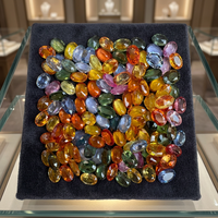 Saphirs naturels multicolores taille ovale, pierres précieuses en vrac, certifiés par un tiers, origine Rajasthan, tailles personnalisables pour