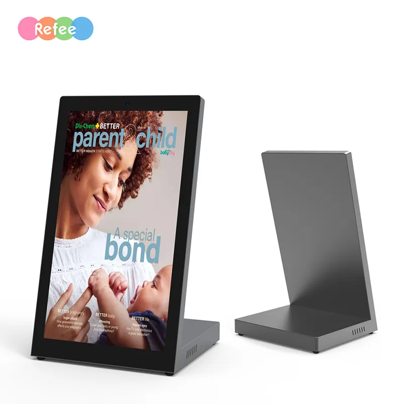 13.3 polegada super slim quiosque mesa pequeno LCD digital signage na mesa publicidade jogador portátil wi-fi