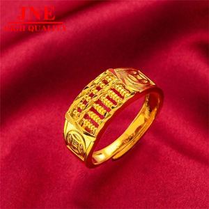 Nouvelle bague <span class=keywords><strong>pour</strong></span> <span class=keywords><strong>homme</strong></span> plaquée or, motif abaque porte-bonheur, imitation or vietnamien, bijoux de mode <span class=keywords><strong>pour</strong></span> <span class=keywords><strong>homme</strong></span> - Product Image 5
