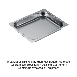 ถาดอบสแตนเลส GN 1/2 32.5 × 26.5 × 4 ชม. ซม., 580 กรัม, ฐานแบน Inox Inox Macel - Product Image 2