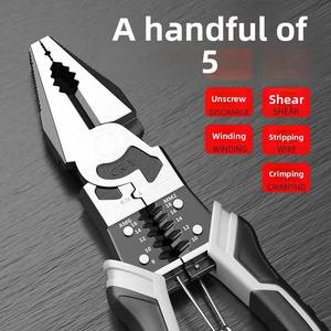 Professional Electrician's Pliers - 2-in-1 <strong>Long</strong> <strong>Nose</strong> &amp; Diagonal Cutter with Metric Measurement &amp; Wire Stripping Jaws - Product Image 4