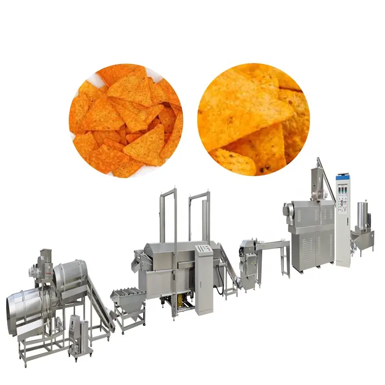 Diskon besar mesin CIP Doritos baja tahan karat kepingan kentang ekstruder lini produksi untuk dijual