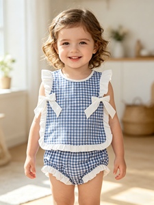 Conjunto de yoga sin mangas para niña, con estampado de lazos de béisbol, para verano, venta al por mayor, GSD2151 rts - Product Image 6