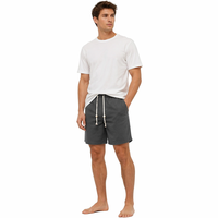 Short de bain vintage pour homme, taille mi-haute, en tissu tissé imperméable, élasthanne/polyester, séchage rapide, avec taille élastique