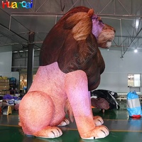Vivid Outdoor Giant Inflable Lion PVC Cartoon Animal Model con luz para parque temático y evento/Decoración de promoción