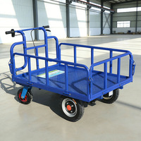 Carretilla Eléctrica Multifuncional de Plataforma Plana, Equipo de Manipulación de Materiales de Construcción, Carro de Transporte Eléctrico de Plataforma Plana