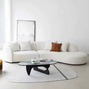 Personalizar Sofá De Tecido Redonda Sala De Estar Sofá Branco Conjunto Novo Design Curvo 6 Assento Sofá Grande