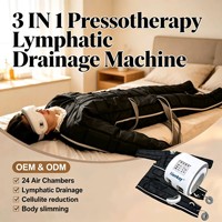 Combinaison de pressothérapie à pression d'air 3 en 1, drainage lymphatique, 24 chambres, machine de pressothérapie pour le corps, pour spa, clinique, massage à domicile