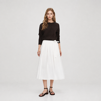 Pull en maille fine noir pour femme, col montant, manches longues, service OEM, fourni par l'usine
