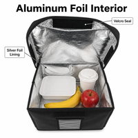 Boîte de livraison alimentaire isotherme avec fenêtre pour commande, grande taille, ouverture supérieure à fermeture éclair, étanche, logo personnalisé, vente en gros en vrac, direct usine