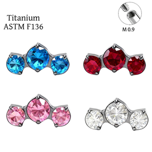 Cartouche de perçage corporel en titane F136 en gros, perçage d'oreille, avec zircon interne, clou de cartilage d'oreille, anneau de lèvre, bijoux de perçage - Product Image 1